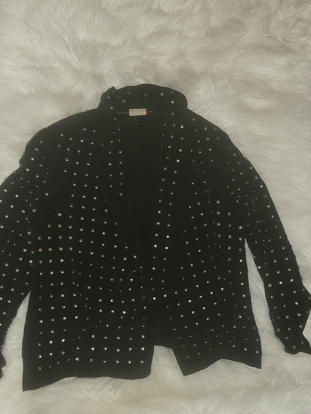 Vintage H&M Black Velvet Blazer with Silver Studs